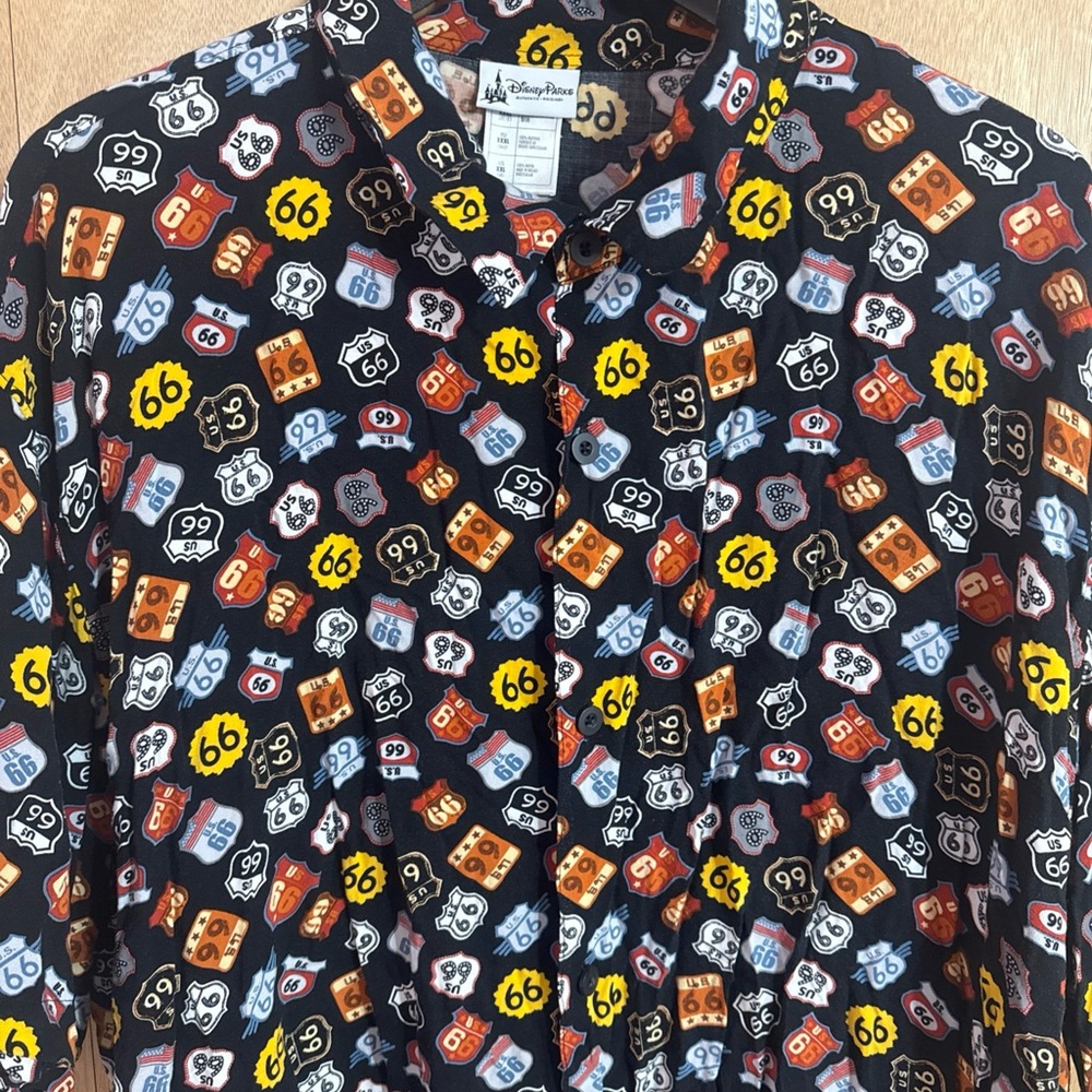 Disney Parks Route 66 Themed Black Shirt XXL